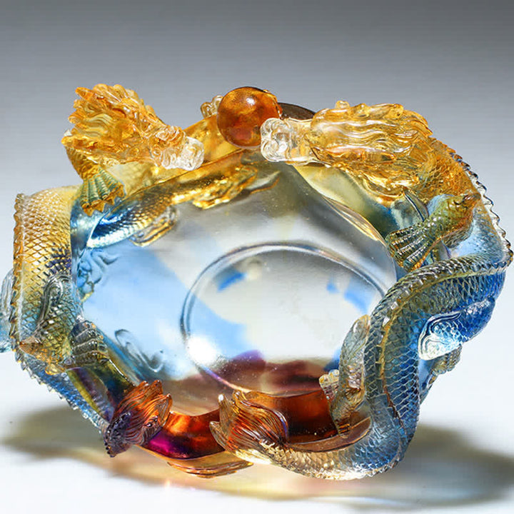 Feng Shui Chinese Zodiac Dragon Handmade Liuli Crystal Art Piece Protection Home Office Decoration - image 5