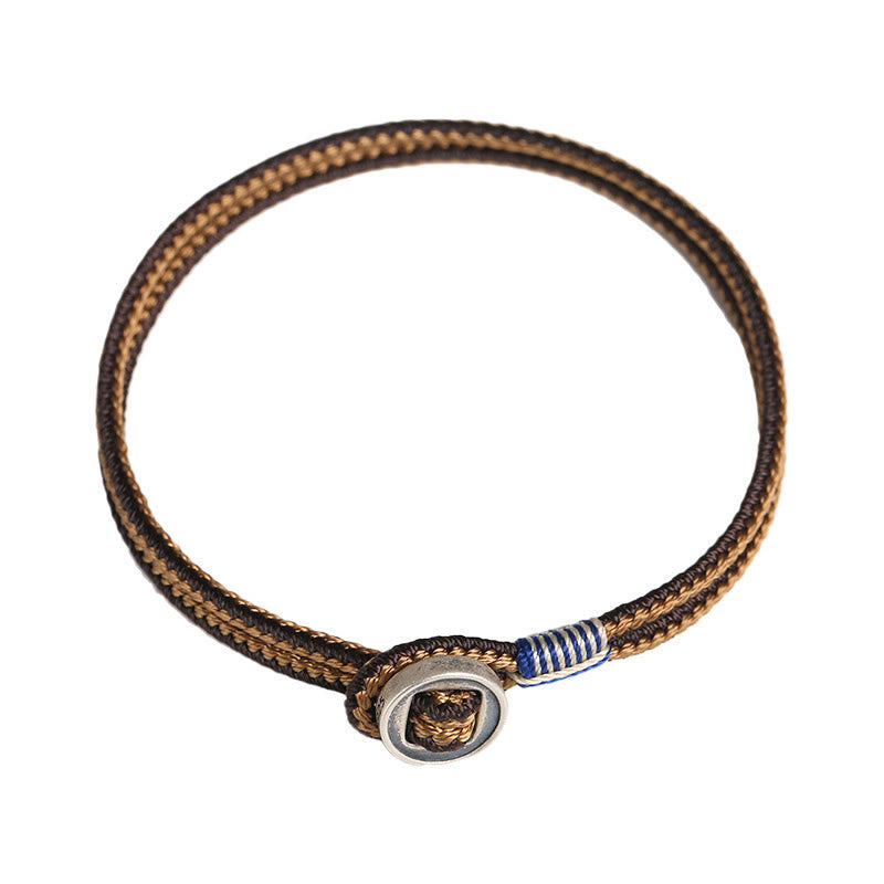 Buddha Stones  925 Sterling Silver Handmade Button Protection Weave String Bracelet - image 14