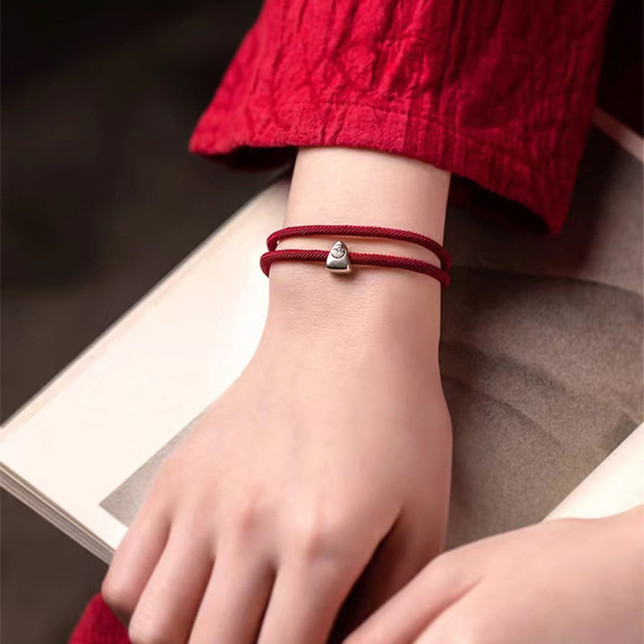 Buddha Stones 925 Sterling Silver Fu Character Blessing Handmade Braided Bracelet - image 9