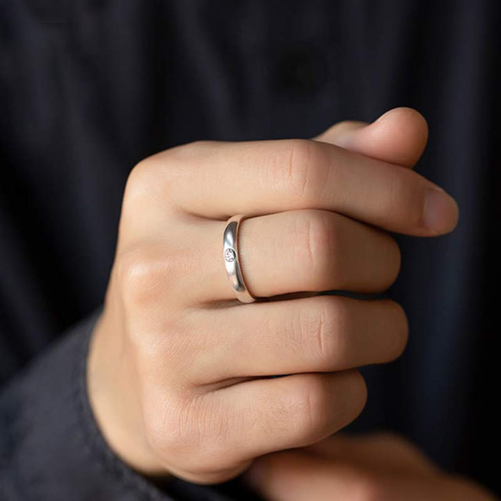 925 Sterling Silver Chinese Zodiac Natal Buddha Blessing Couple Ring - image 4