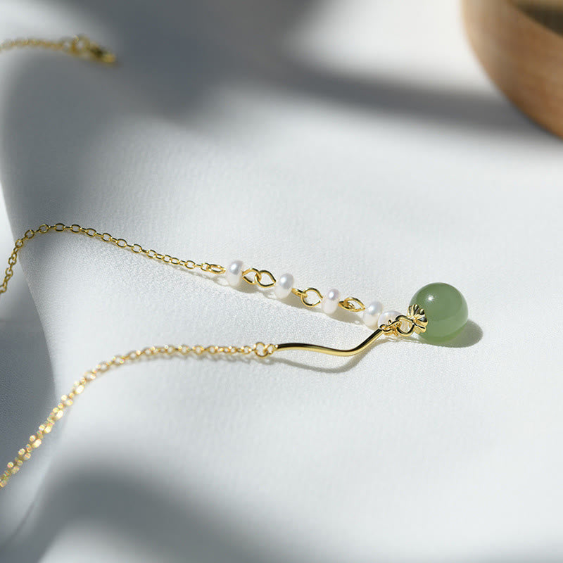 Buddha StonesNatural Hetian Jade Pearl Luck Bead Necklace Pendant - image 3