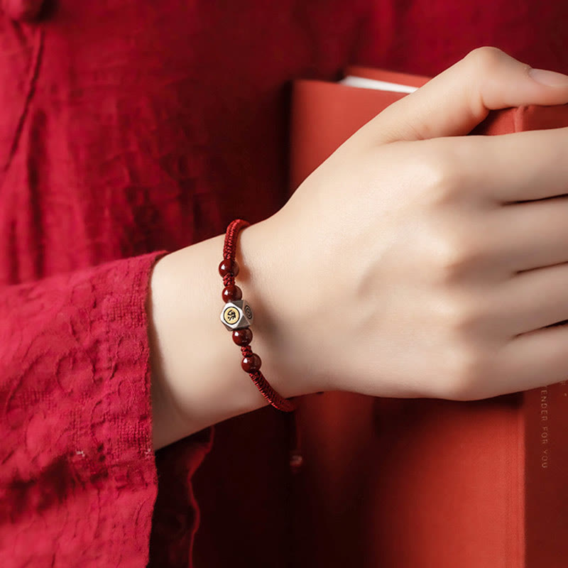 Buddha Stones 925 Sterling Silver Chinese Zodiac Natal Buddha Cinnabar Calm Bracelet - image 8