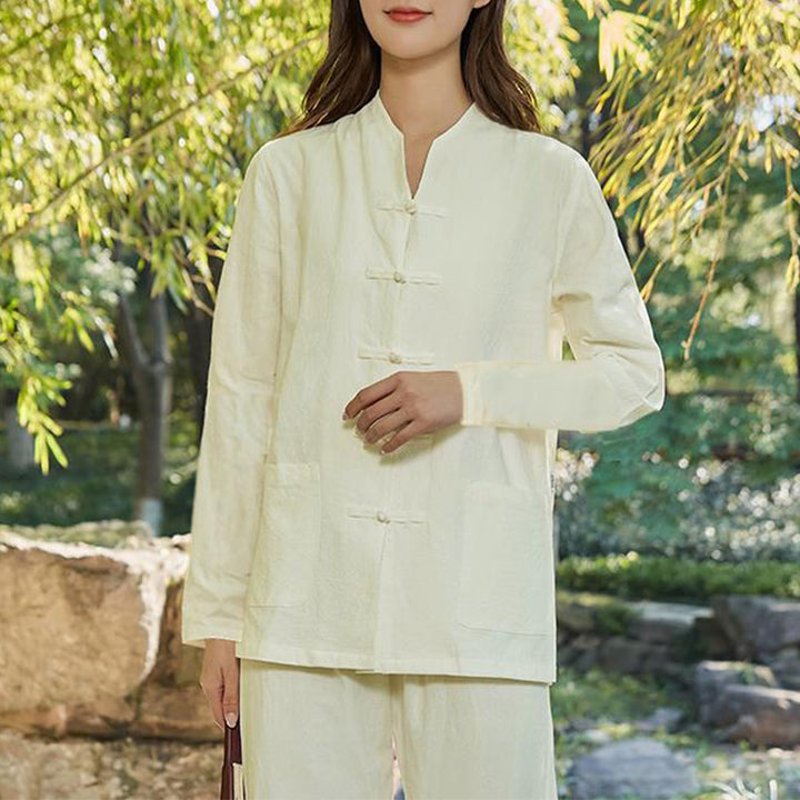 Spiritual Zen Practice Yoga Meditation Prayer Uniform Cotton Linen Clothing Women's Set