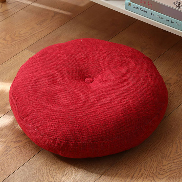 Lotus Simple Pattern Linen Meditation Seat Cushion Home Living Room Decoration - Detachable - Approx. 40cm × 10cm (slight variation possible) - Crimson - image 17