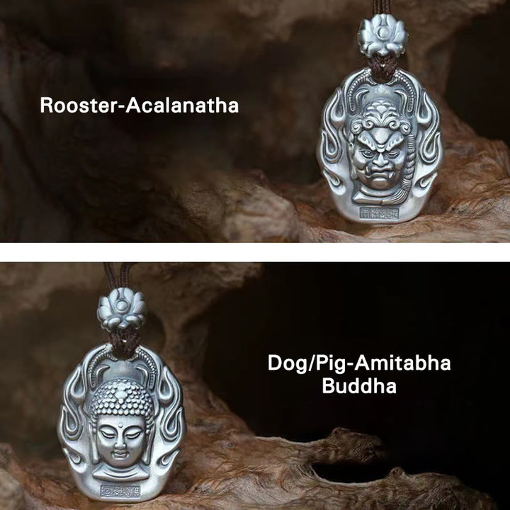Buddha Stones Chinese Zodiac Natal Buddha Om Mani Padme Hum Lotus Compassion Necklace Pendant - image 24