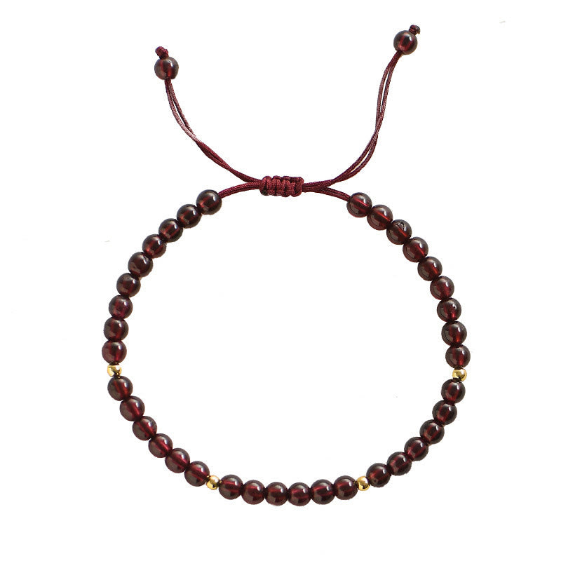 Buddha Stones Natural Garnet Golden Beads Stability Bracelet - image 6