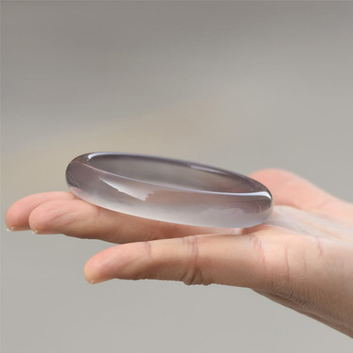 Buddha Stones Natural Gray Chalcedony Harmony Bangle Bracelet - 62-63mm - image 2