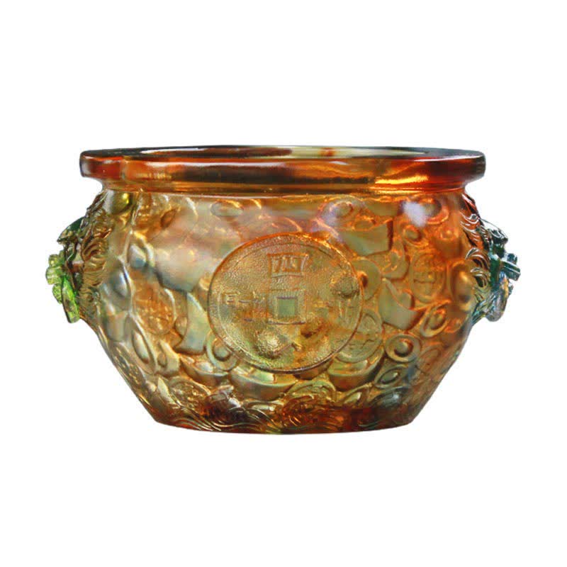 Handmade Liuli Crystal Treasure Bowl Art Piece Home Decoration - image 18