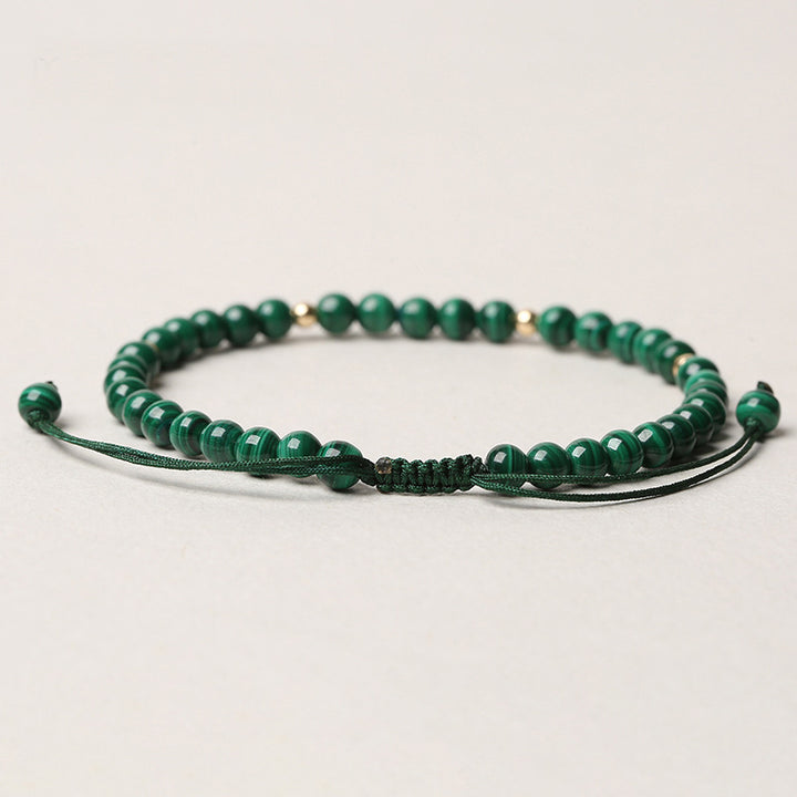 Buddha Stones Natural Malachite Protection Calmness String Bracelet - image 4