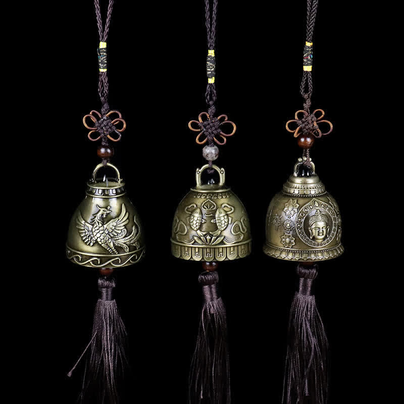 Feng Shui Buddha Koi Fish Phoenix Wind Chime Bell Luck Wall Hanging Decoration - image 1