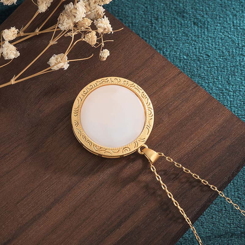 White Jade Year of the Tiger Blessing Necklace - image 4