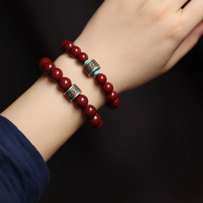 Buddha Stones 925 Sterling Silver Chinese Zodiac Natal Buddha Cinnabar Om Mani Padme Hum Calm Bracelet - image 9