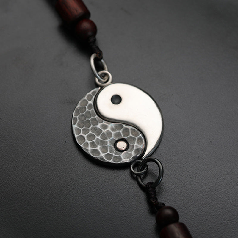 990 Sterling Silver Yin Yang Balance Harmony Necklace Pendant - image 2