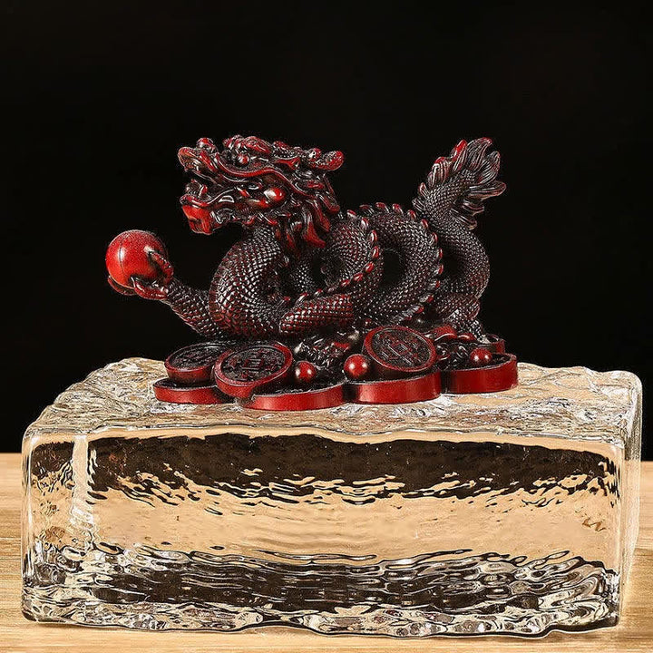 Feng Shui Dragon Copper Coin Wealth Success Luck Decoration - Dark Red - 11cm*6cm*7cm - image 10