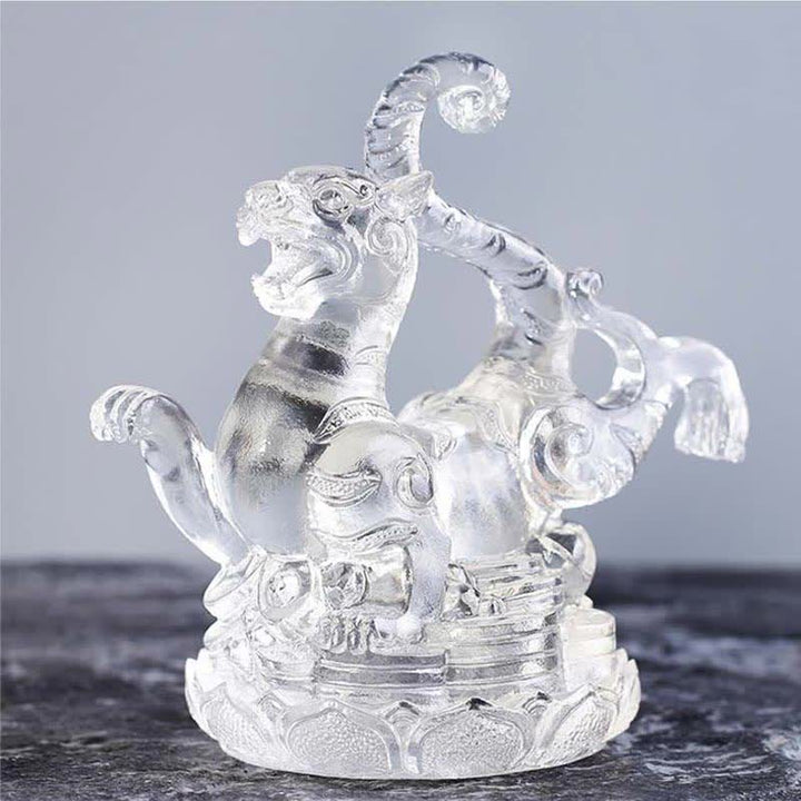 Feng Shui Four Symbols Azure Dragon Handmade Liuli Crystal Art Piece Home Office Decoration - image 8