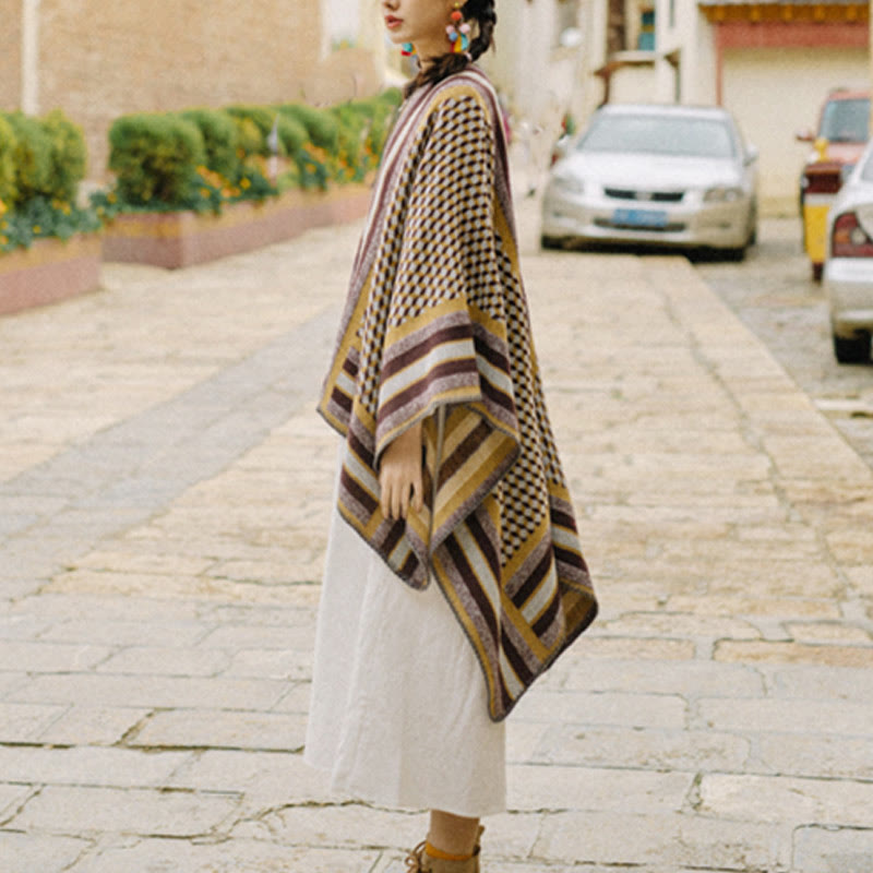 Tibetan Shawl Classic Pattern Winter Cozy Warm Travel Scarf Wrap - image 16