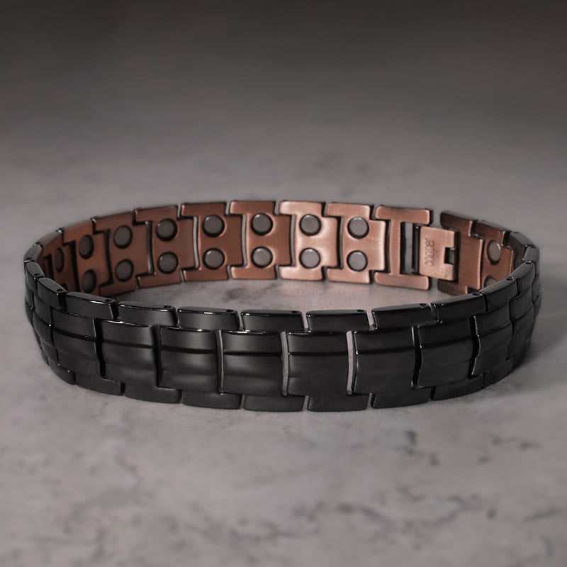 Vintage Magnetic Solid Copper Cuff Bracelet Bangle - image 6