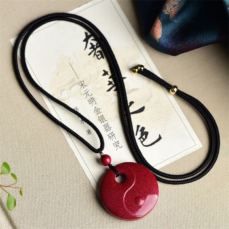 Buddha Stones Laughing Buddha Yin Yang Chinese Zodiac Gourd Natural Cinnabar Blessing Necklace Pendant - image 11