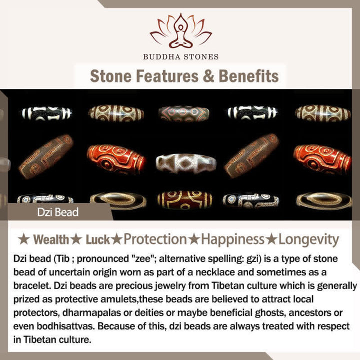 Buddha Stones Tibet Om Mani Padme Hum Dzi Bead Avalokitesvara Pattern Wealth Necklace Pendant - image 6