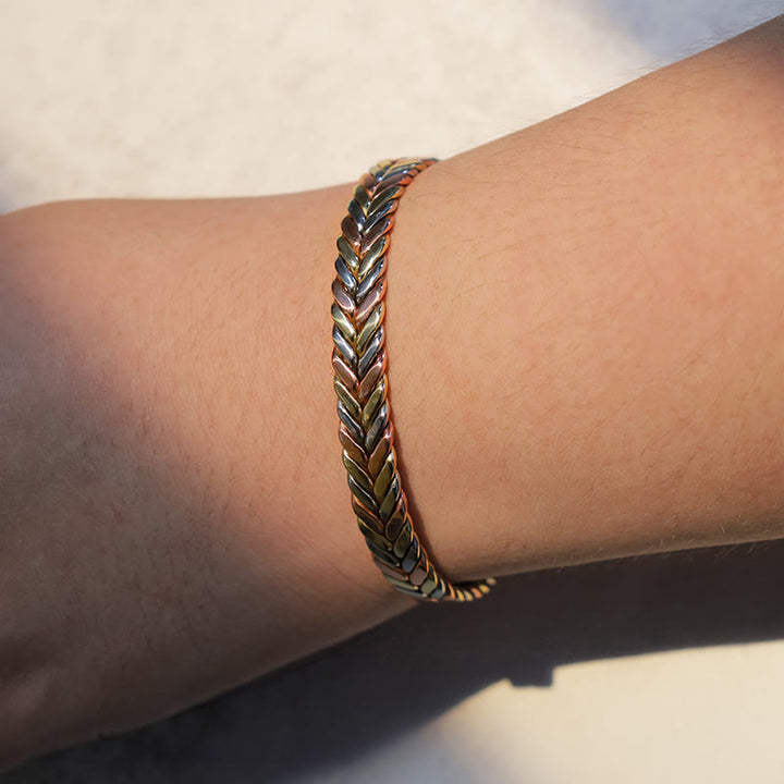 Buddha Stones Vintage Magnetic Copper Adjustable Cuff Bracelet Bangle - image 3