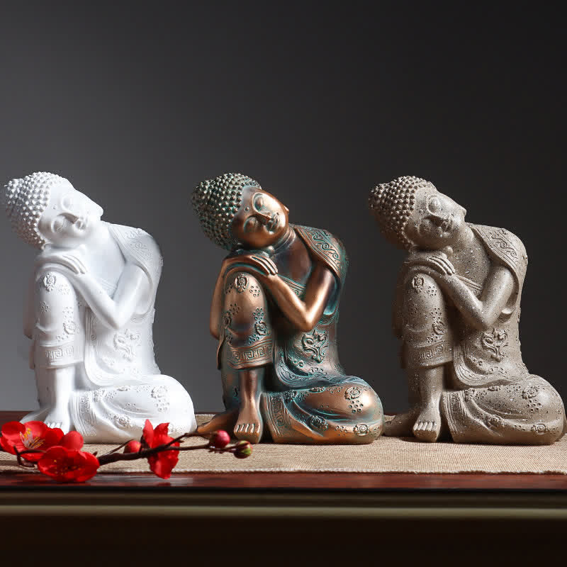 Tibetan Meditating Buddha Serenity Resin Statue Decoration - image 1