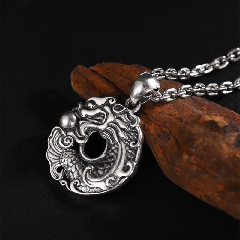 Koi Fish Dragon Peace Buckle Wealth Necklace Pendant - image 8