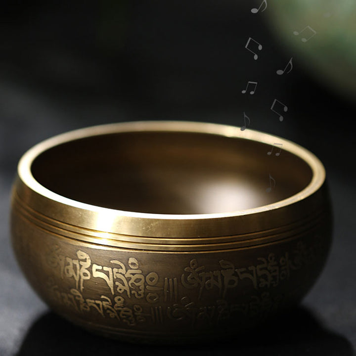 Buddha Stones Tibetan Meditation Sound Bowl Handcrafted for Healing and Mindfulness Singing Bowl Set - image 6
