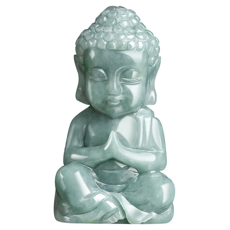 Buddha Stones Natural Jade Meditation Buddha Amulet Serenity Necklace Pendant - image 8