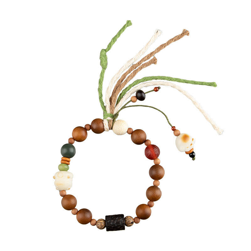 Buddha Stones Lightning Strike Wood Bodhi Seed Cat Paw Claw Auspiciousness Protection Tassel Bracelet - image 11