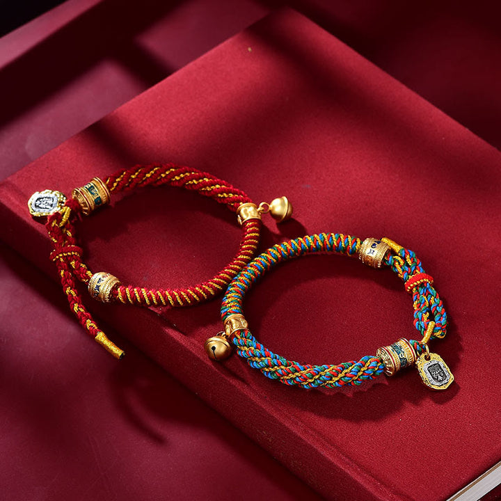 Buddha Stones Tibetan Om Mani Padme Hum Carved Zakiram Goddess of Wealth Charm Amulet Bracelet - image 6