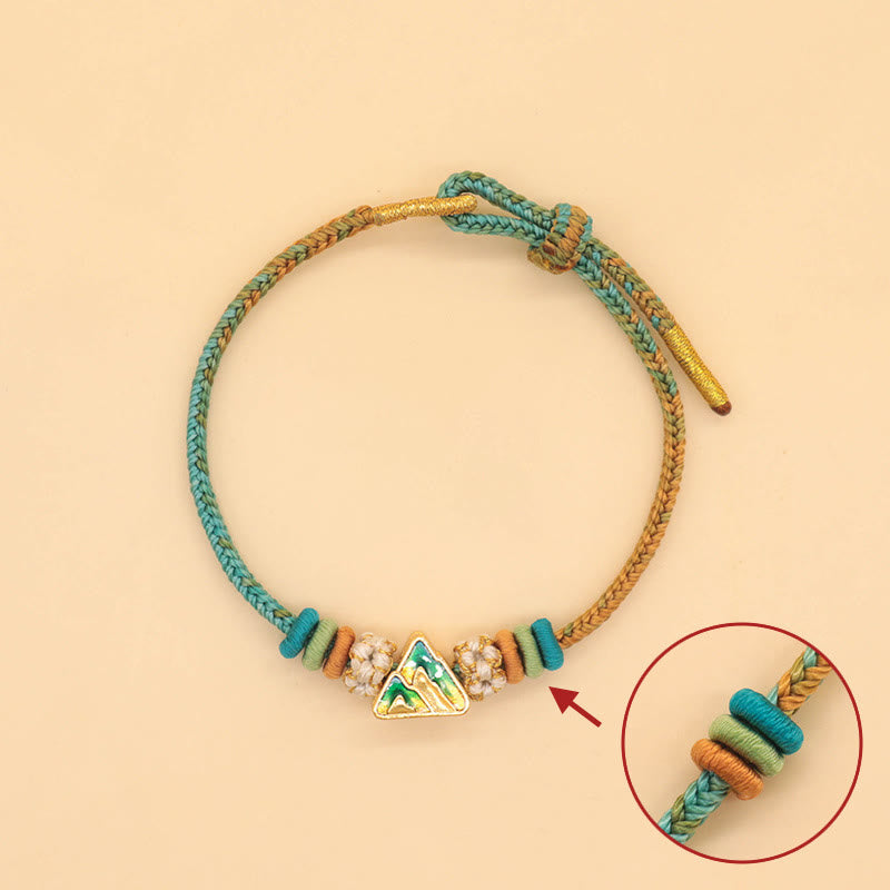 Buddha Stones Handmade Eight Thread Peace Knot Peach Blossom Knot Luck Rope Braided Bracelet - image 13