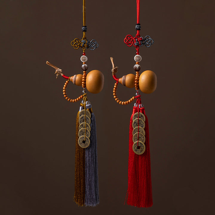 Buddha Stones Feng Shui Coins Gourd Chinese Knot Lucky Coins Five Emperor Money Wealth Tassels Decoration - image 19