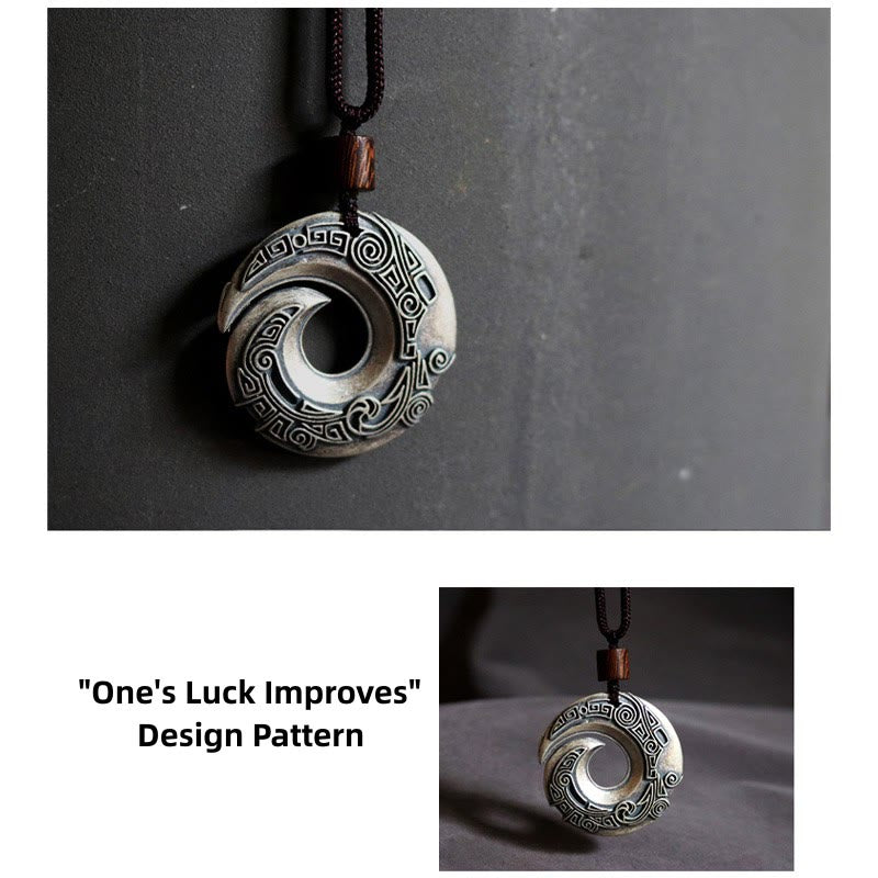 Buddha Stones One's Luck Improves Design Pattern Copper Luck Necklace Pendant - image 4