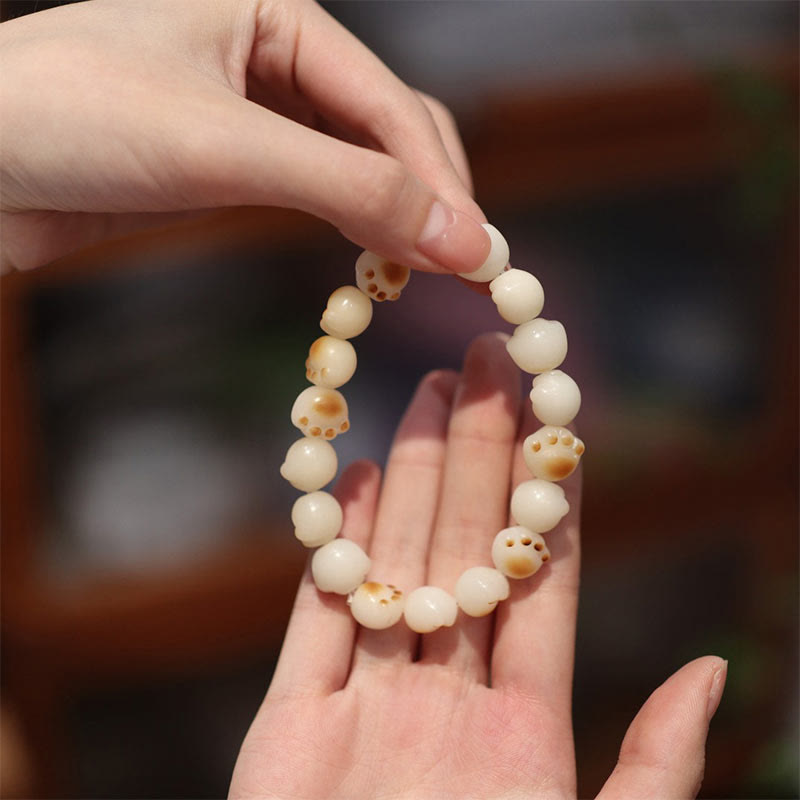 Buddha Stones Cute Cat Paw Claw Bodhi Seed Peace Bracelet - image 13