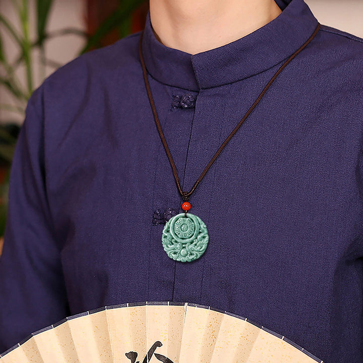 Buddha Stones Dragon Jade Yin Yang Balance Necklace String Pendant - image 3