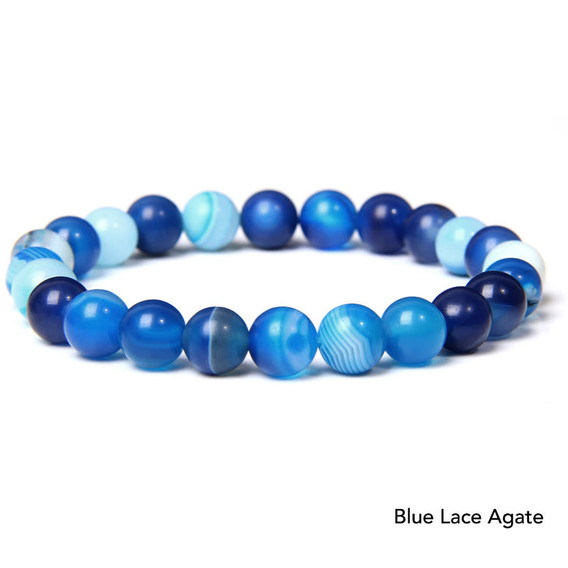 Natural Agate Stone Crystal Balance Beaded Bracelet