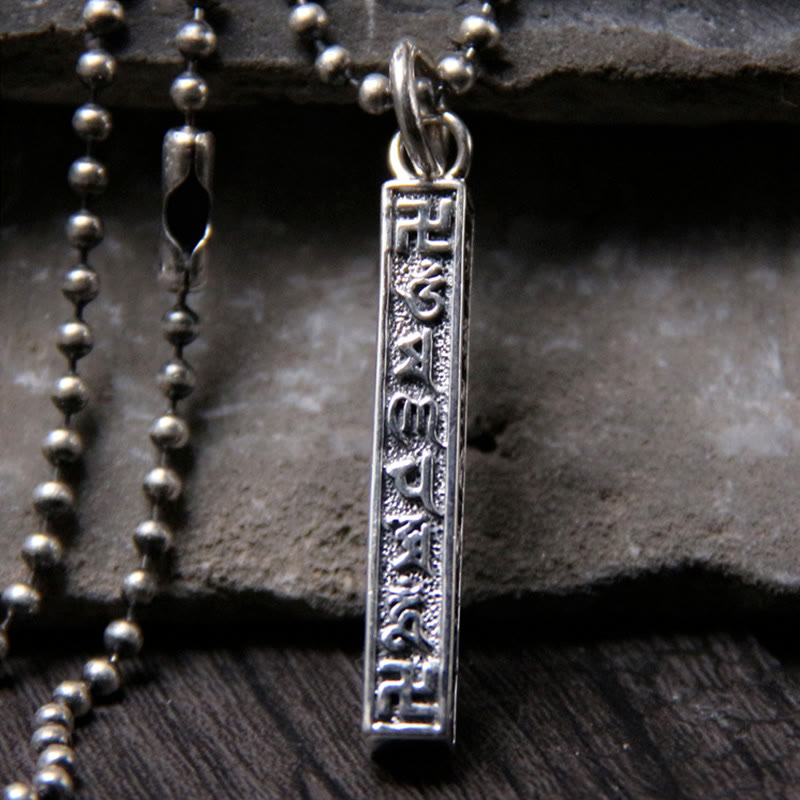 925 Sterling Silver Tibetan Om Mani Padme Hum Buddha Swastika Symbol Wisdom Necklace Pendant - Om Mani Padme Hum(Love♥Focus) - image 1