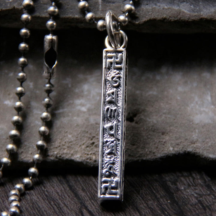 925 Sterling Silver Tibetan Om Mani Padme Hum Buddha Swastika Symbol Wisdom Necklace Pendant - Om Mani Padme Hum(Love♥Focus) - image 1