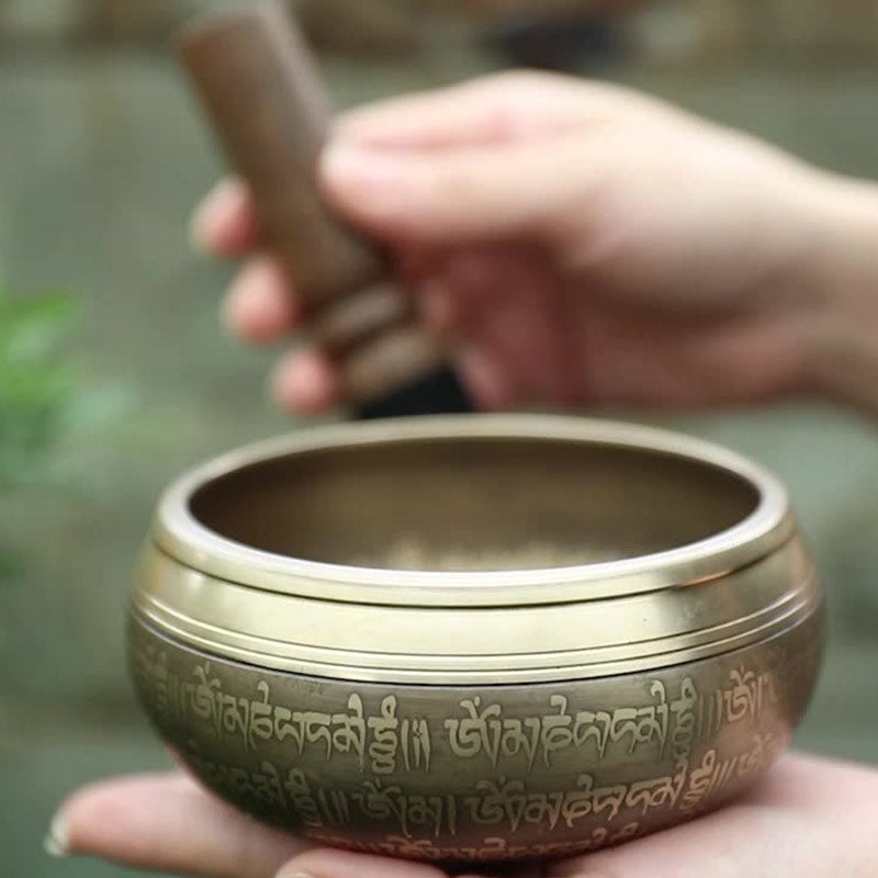 Tibetan Sound Bowl Handcrafted for Focus and Meditation Peaceful Happiness Singing Bowl Set - image 4
