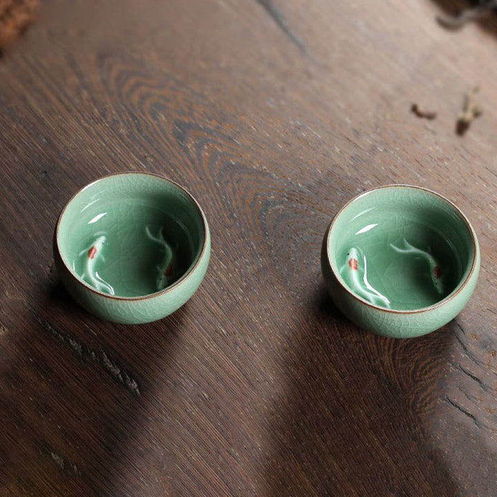 Buddha Stones Colorful Koi Fish Ceramic Teacup Kung Fu Tea Cup Bowl - image 27