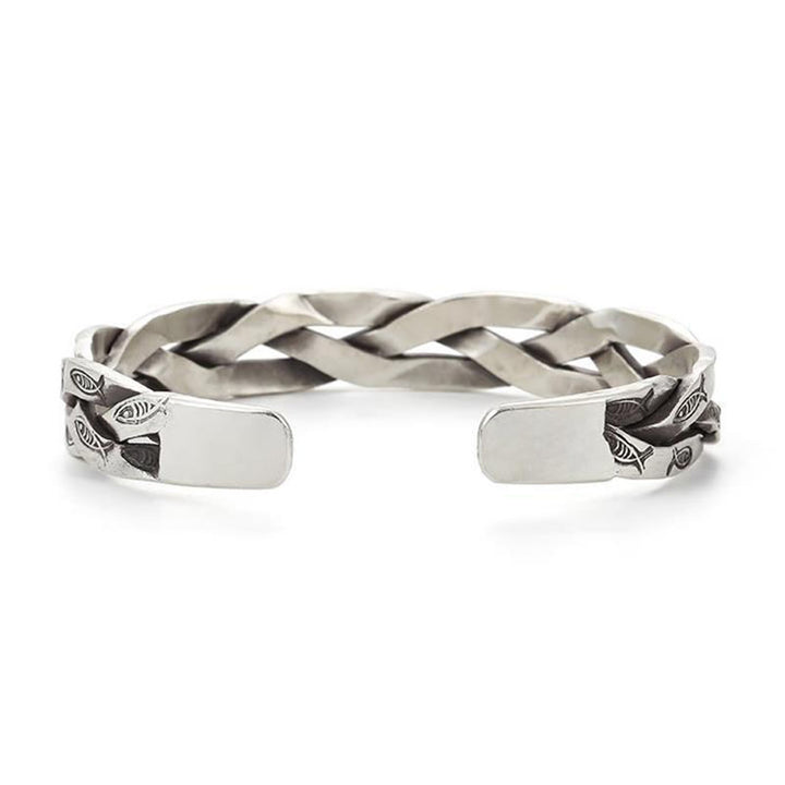 Buddha Stones Koi Fish Twisted Design Luck Wealth Cuff Bracelet Bangle - image 5