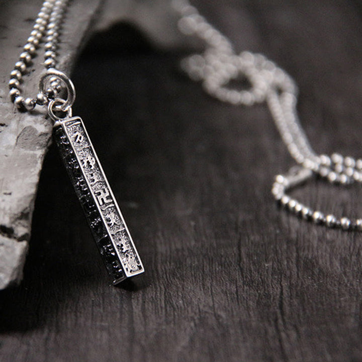 925 Sterling Silver Tibetan Om Mani Padme Hum Buddha Swastika Symbol Wisdom Necklace Pendant - image 5