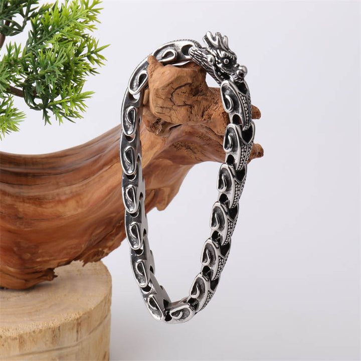 Dragon Titanium Steel Luck Bracelet Bangle - image 3