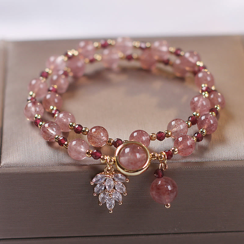 FREE Today: Healing of Love Strawberry Quartz Double Wrap Bracelet