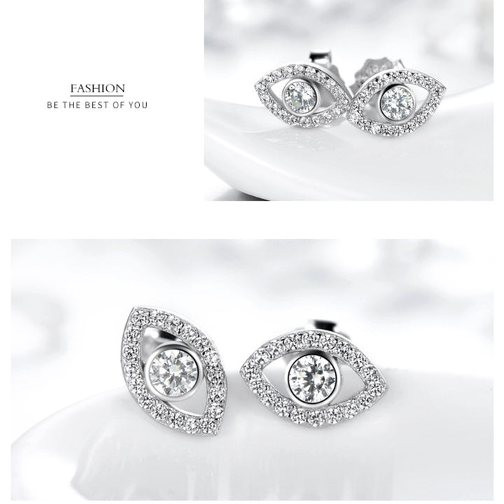 Buddha Stones 925 Sterling Silver Evil Eye Symbol Protection Stud Earrings - image 4