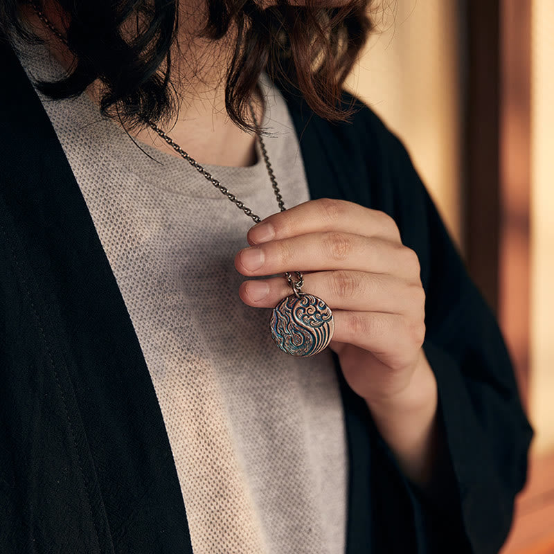 Buddha Stones 990 Sterling Silver Yin Yang Water and Fire Balance Necklace Pendant - image 6