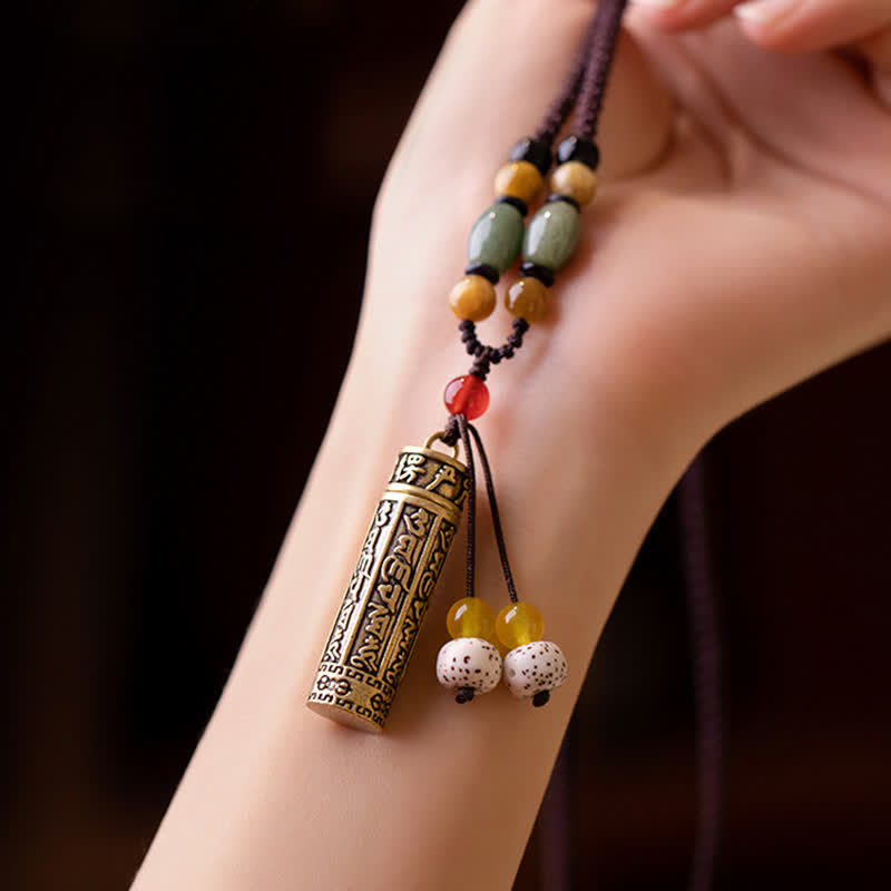 Buddhastoneshop Tibet Om Mani Padme Hum Agate Shurangama Sutra Protection Necklace Pendant - image 12