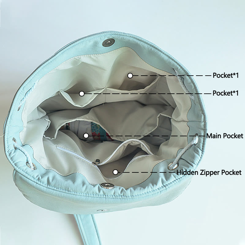 Buddha Stones Handmade Embroidered Large Capacity Canvas Backpack - image 2