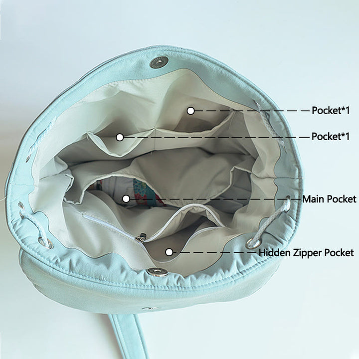 Buddha Stones Handmade Embroidered Large Capacity Canvas Backpack - image 2