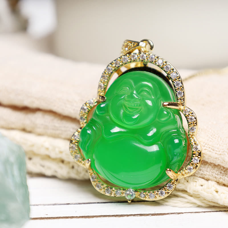 Buddha Stones Good Luck Laughing Buddha Necklace - image 4